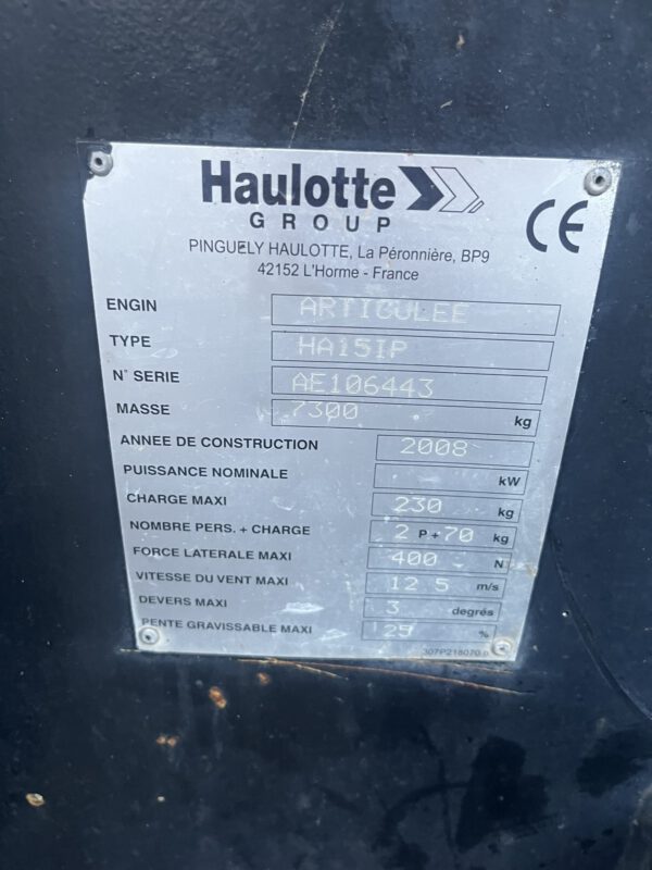 Haulotte HA15IP elektrische knikarmhoogwerker 15M WH - Image 12