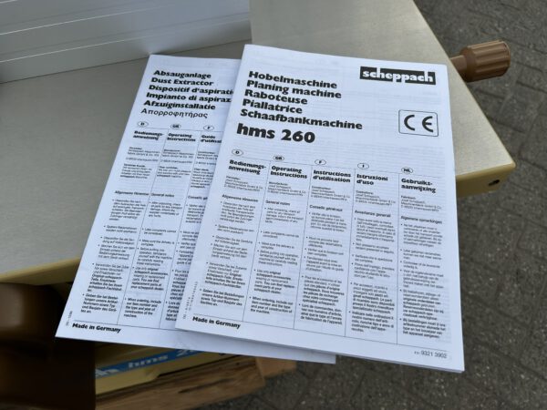 Scheppach HMS 260 vlakvandiktebank + HA2600 afzuiger 400V - Afbeelding 4