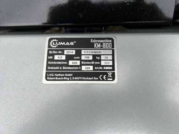 Lumag KM800 benzine borstelmachine/veegmachine met opvangbak - Afbeelding 10