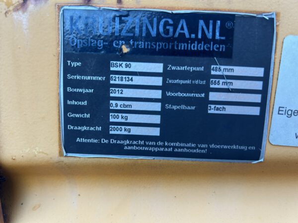 Bauer BSK 90 kantelbak/kiepbak t.b.v. kanteltraverse gebruik - Afbeelding 9