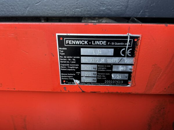 Linde L14 elektrische stapelaar 250CM hefhoogte 1400KG - Afbeelding 12