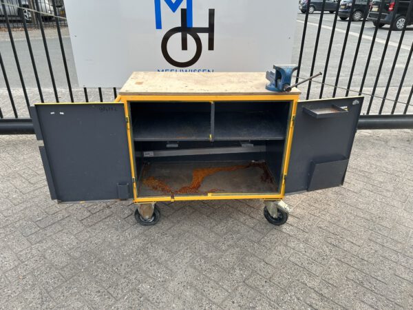 Verrijdbare stalen gereedschapswagen/werkbank met bankschroef - Afbeelding 5