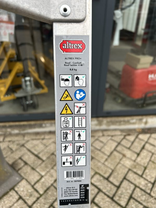 Altrex Roof Comfort dakladder/dak ladder 1x13 4.00M nieuw - Afbeelding 11