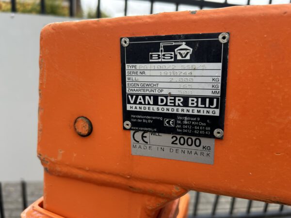 BSV pallethaak/pallet haak zelfbalancerend 2000KG gebruikt - Afbeelding 8