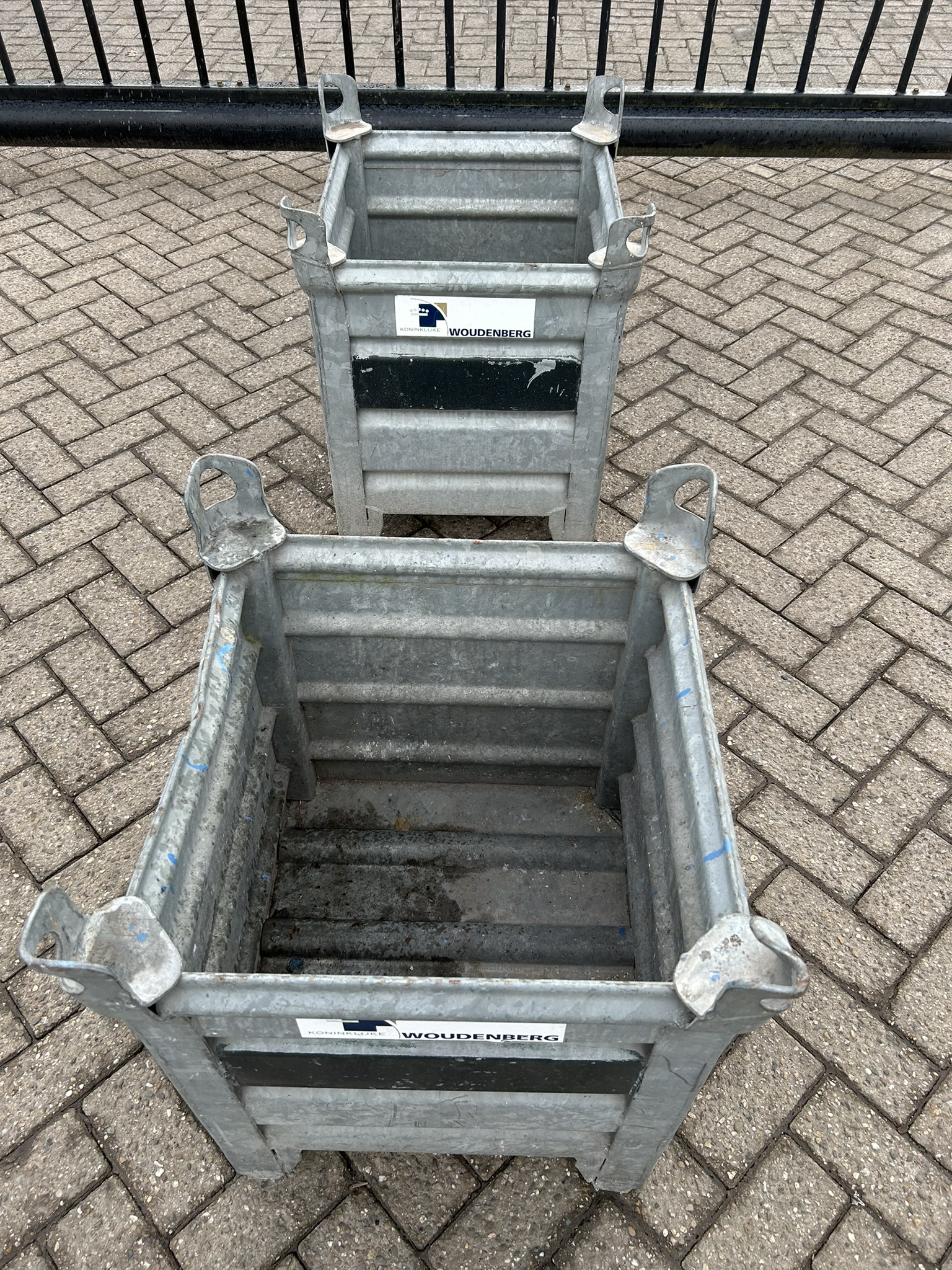 Stalen stapelbak/stapelkist/stapelbakken 55x55x70CM 14ST - Afbeelding 3